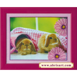 Набор для вышивания бисером АБРИС АРТ "Кролики 2"